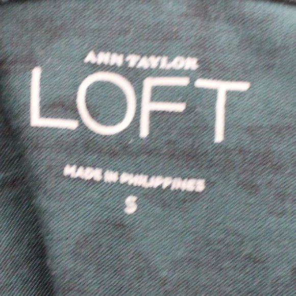 LOFT Soft Green Black Dot Zip Back Top S - Picture 5 of 6